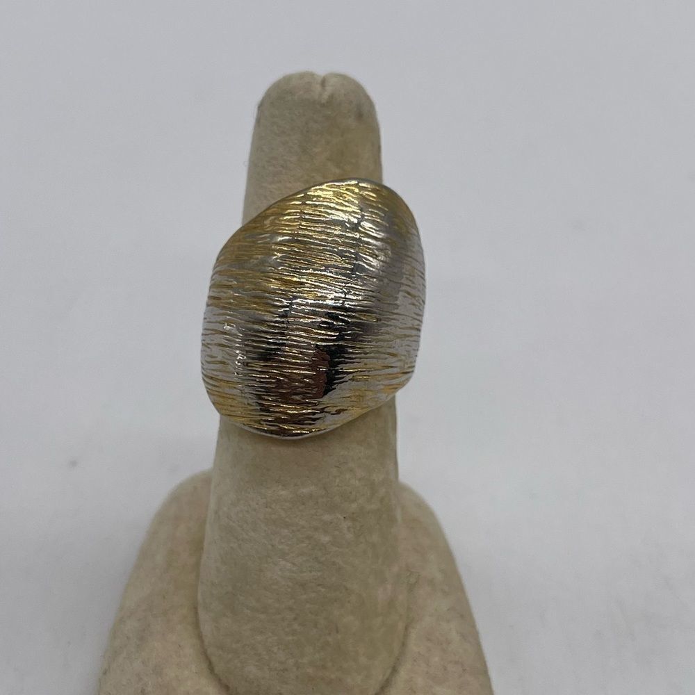 Two Tone Ring Silver and Gold Tone size 7